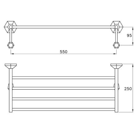 Stella Eccelsa Полочка для полотенец  1066 цвет: хром, артикул EC 10019 CR00