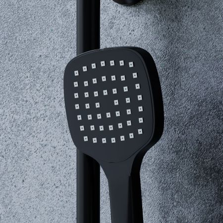 D0712020 Norma душевая система с квадратными лейками, черная, артикул D0712020