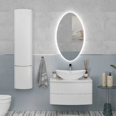 Тумба с раковиной подвесная Velvex Luna tp.LUN.80.2Y, 80 см, артикул tp-LUN-80-2Y-com