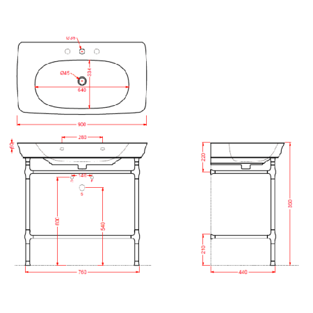 Artceram CIVITAS Металическая структура Quadra 76х44хh80,5см для раковины 90, полка сетка, цвет: розовое золото, артикул CIA005 77 rosa oro