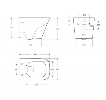Унитаз подвесной безободковый со смывом TORNADO BelBagno ARDENTE-TOR, артикул BB520CH-TOR