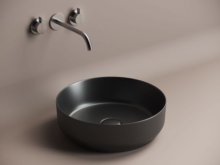 Раковина накладная круглая Element 390x390x120мм, черный матовый Раковина накладная круглая Element 390x390x120мм, черный матовый