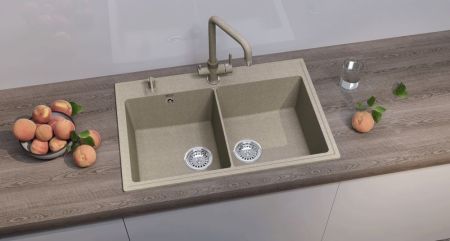 Кухонная мойка Ulgran Quartz Ruma 780-03, десерт, артикул Ruma 780-03