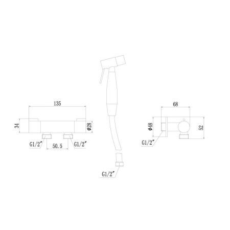 Гигиенический душ без смесителя Fmark FS-FXQ01Q, графит, артикул FS-FXQ01Q