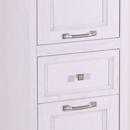 Шкаф пенал ASB-Woodline Гранда 40 Белый c серебряной патиной, артикул 11488