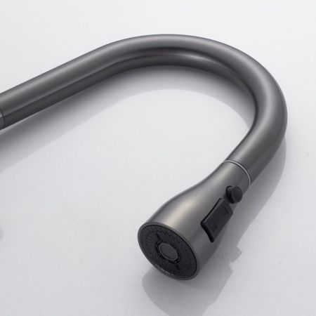 Смеситель для кухни с выдвижным изливом Shevanik S363T, оружейная сталь