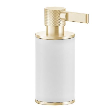 GESSI INCISO Дозатор для жидкого мыла настольный, цвет: белый/золото, артикул 58537#246