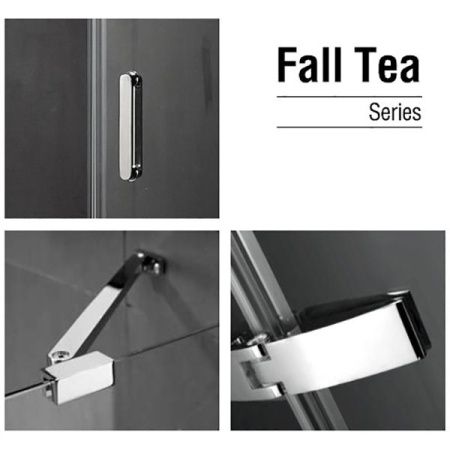 Душевой уголок Gemy Fall Tea 80х80 пятиугольный профиль Хром стекло прозрачное