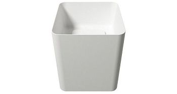 Zenon Aris, подвесная раковина квадратной формы, 42х42хh50 см, цвет белый матовый