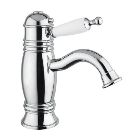 OXFORD Смеситель для раковины моноком. термостат., ручка (сверху) белая, хром, артикул 19136