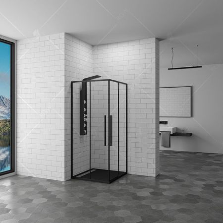 Душевой уголок RGW Stilvoll SV-31-B 80x80 профиль Черный стекло прозрачное, артикул 32323188-14