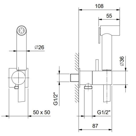 Fantini Mint Гидроёршик с двойной функцией, цвет: Matt British Gold PVD