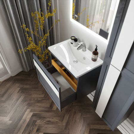 Комплект мебели для ванной Бриклаер БЕРЛИН 70SB, оникс серый, артикул БЕРЛИН 70SB