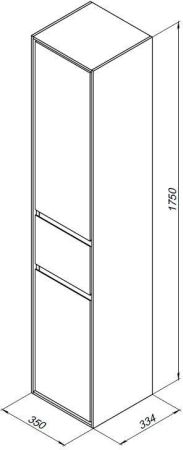 Шкаф-пенал Aquanet Милан 35 дуб рустикальный (с ящиком)