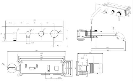 Смеситель для ванны Allen Brau Priority 5.31A05-GB (с внутренней частью) золото, артикул 5.31A05-GB