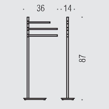 Colombo Square Стойка высотой 87 см, цвет: хром, артикул B9915.CR
