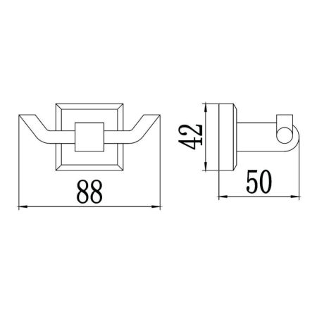 Крючок для ванной комнаты Savol S-009554, хром, артикул S-009554