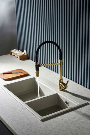 Смеситель для кухни Rose R133E, золото