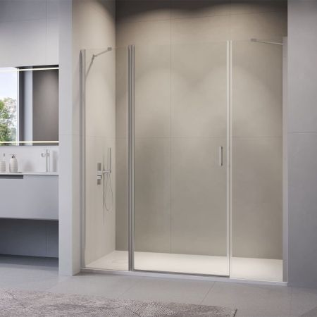 Душевая дверь RGW LE-009 (LE-004 + Z-09+профиль A-14) (Прозрачное, 1300)