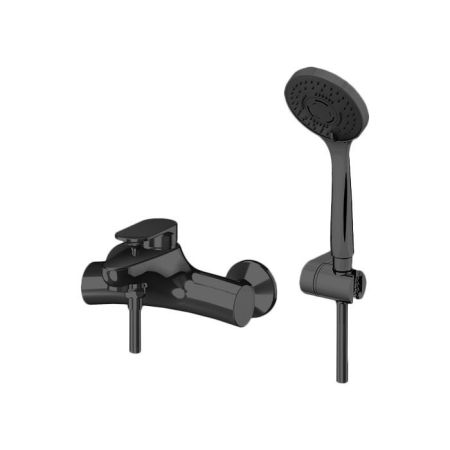 Gattoni H2Omix7000 Смеситель для ванны настенный однорычажный, с ручной лейкой и держателем,  цвет Nero Opaco, артикул 7000070NO