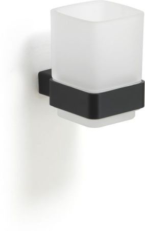 Gedy Lounge, настенный стеклянный стакан, цвет черный матовый, артикул 5410(14)