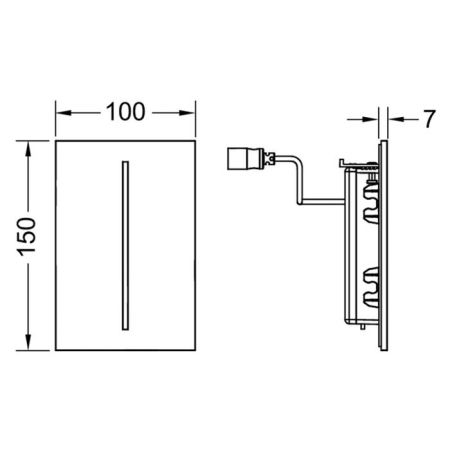 TECEfilo Urinal, 7,2 В, стекло черное, артикул 9242063