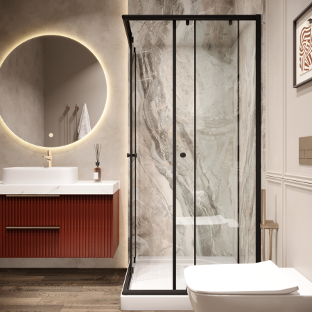 Уголок ZEQ911B душевой PARLY с поддоном