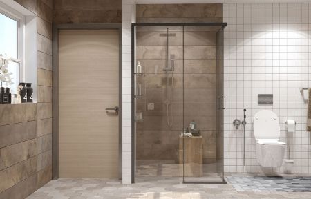 Душевой уголок Ambassador Queen Black 11011205L-ST3, прямоугольный, линейный трап, 120х80