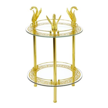 LUXOR Столик H57xD40 см., стекло/золото