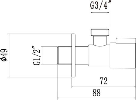 Угловой вентиль красный 3/4 Fmark (FS(005)10), артикул FS(005)10