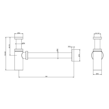 GESSI Сифон для раковины, круглый, цвет черный матовый, артикул 01377#299