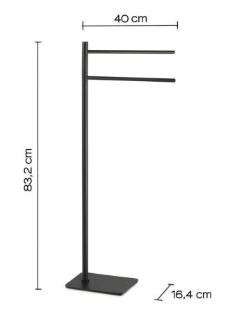 Gedy Artu, стойка: 2 полотенцедержателя, цвет черный матовый, артикул 1131(14)