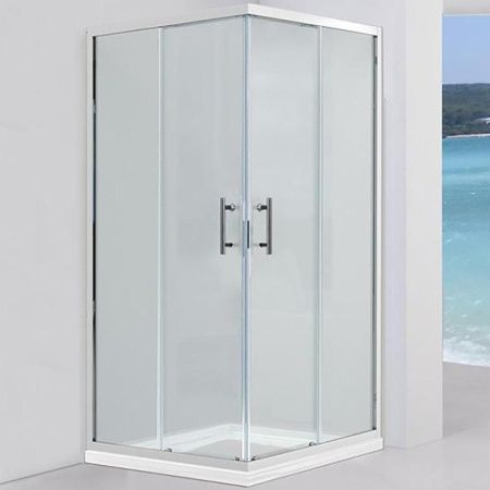 Душевой уголок Black&White Stellar Wind S102-900х900 квадратный профиль Серебристый хром стекло прозрачное