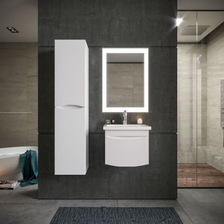 Тумба под раковину Бриклаер Вега 50 подвесная Белый глянец, артикул 4627125414046