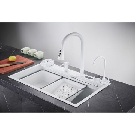 Многофункциональная кухонная мойка Savol S-SC002W, белый, артикул S-SC002W