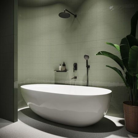 Душевая система IDDIS скрытого монтажа с тропическим душем, ручным душем и изливом, черный матовый, Ray, (RAYBL03i68), артикул RAYBL03i68