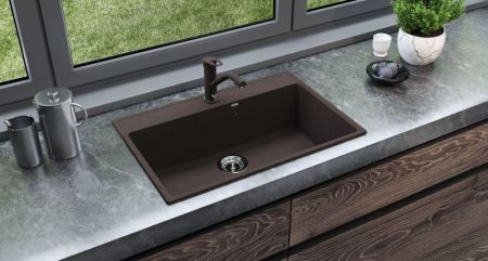 Кухонная мойка Ulgran Quartz Forte 760-06, трюфель, артикул Forte 760-06