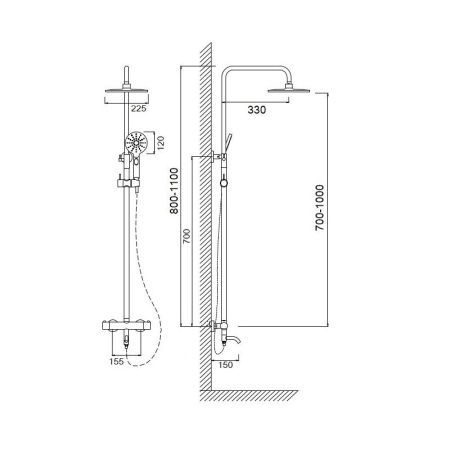 Душевая система Сантаком stOmega 7708, хром, артикул 7708
