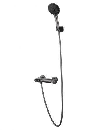 Смеситель для душа с встроенным изливом WONZON & WOGHAND MUSE Corno, Темный графит (WW-A30902-BGG)