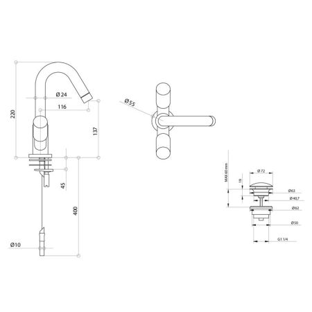 Bongio Aqua Смеситель для раковины, цвет хром, артикул 40521CRCR0RBG