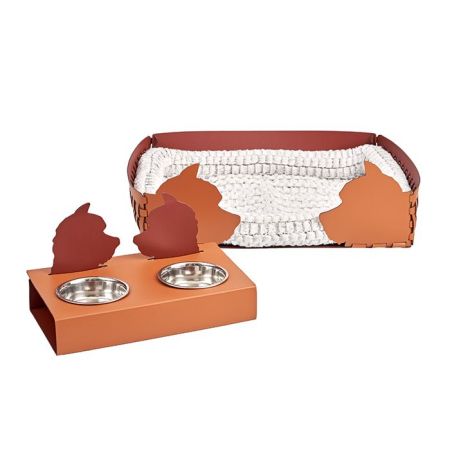 ADJ Лежанка Dog, 60x42xH15 см., цвет: коньяк/бордо, артикул 1560D.09/30
