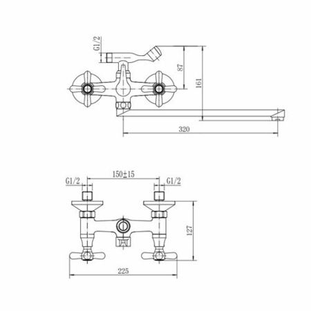 Смеситель для ванны FASHUN A2125, хром