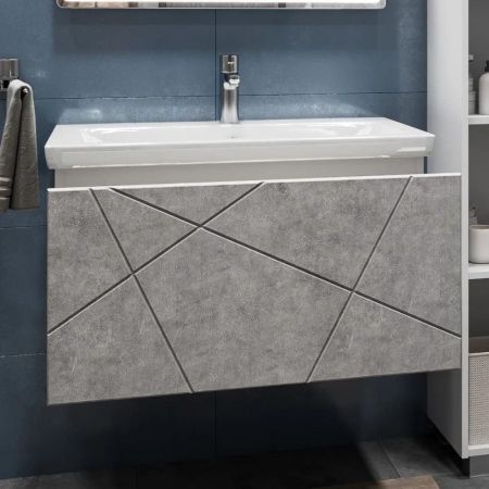 Тумба под раковину подвесная VIGO Geometry 035 бетон, 80 см, артикул 035 бетон