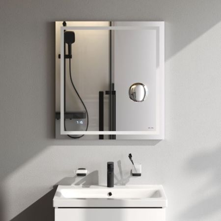 M91AMOX0653WG Универсальное зеркало с контурной Led-подсветкой, часами и косметическим зеркалом 65, артикул M91AMOX0653WG