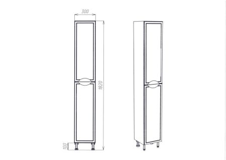 Колонна VIANT "Лима" правая 300х300х1820 (VLIM300-PENR), артикул VLIM300-PENR