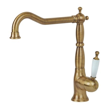 CUCINA OXFORD Смеситель для кухни моноком., ручка белая/бронза, артикул 18195