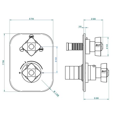 THG Встраиваемая часть термостатического смесителя, с переключателем на 2 положения, артикул G00-A00-5500AE