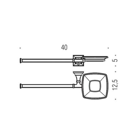 Colombo Portofino Мыльница с полотенцедержателем, DX, цвет: хром/матовое стекло, артикул B3274D.CR-VAN