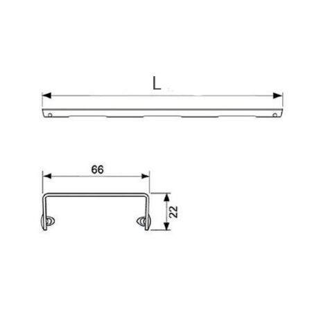 Дизайн-решетка, TECE, TECEdrainline Basic, ширина, мм-66, длина, мм-700, высота, мм-22, вид-декоративная, материал-нержавеющая сталь, цвет-полированная нержавеющая сталь, артикул 600710