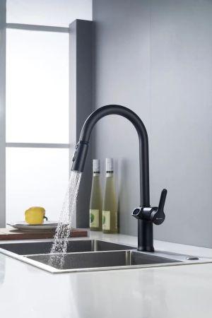 Смеситель для кухни с индикатором температуры Knotlor KN-100/BL, черный, артикул KN-100/BL